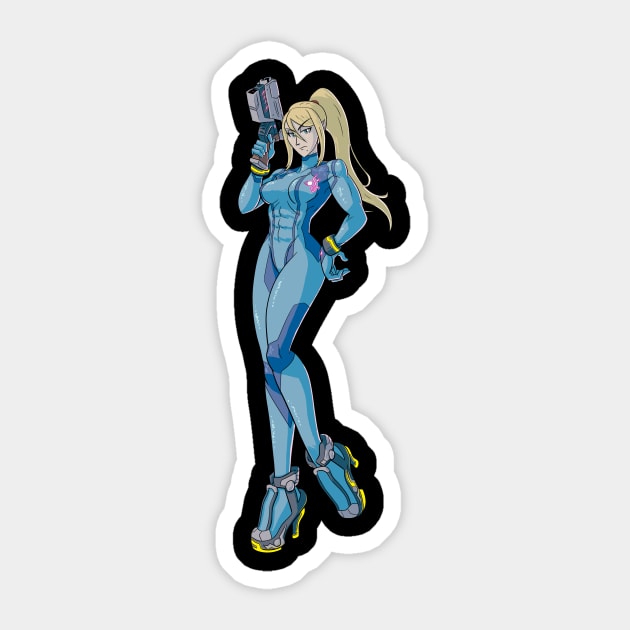 Zero Suit Samus Sticker by James Nelson